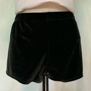 Velvet shorts, elastic waistband, Xs, black
